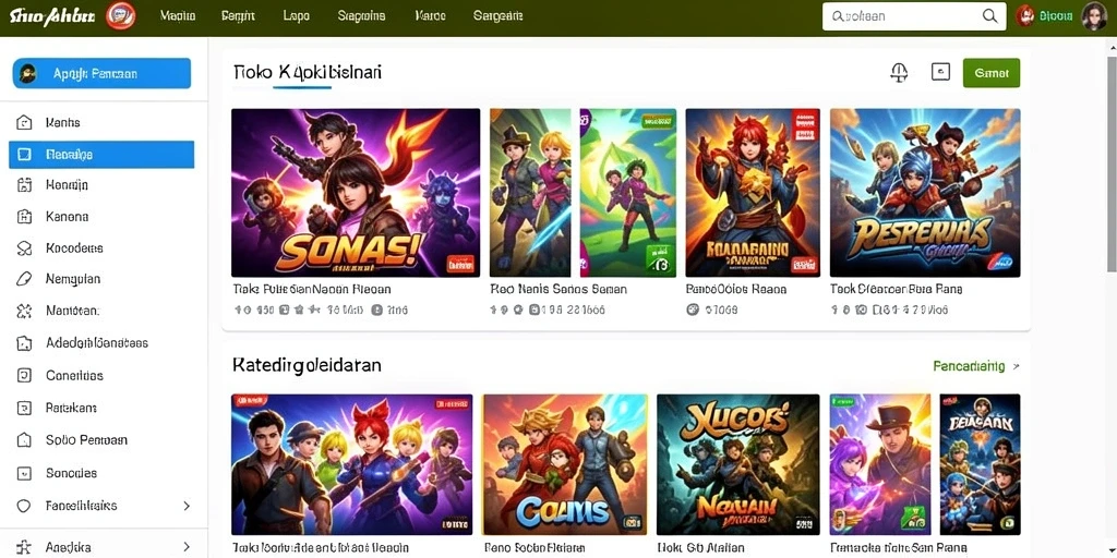 lgoace - Menu permainan yang jelas dan mudah diakses.